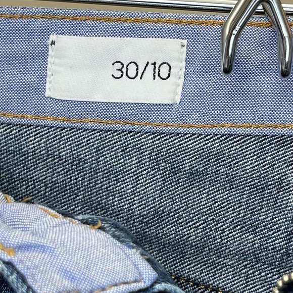 Gap 1969 Destructed Dark Raw Hem Mini Blue Jean Skirt 30 10 - Picture 4 of 7